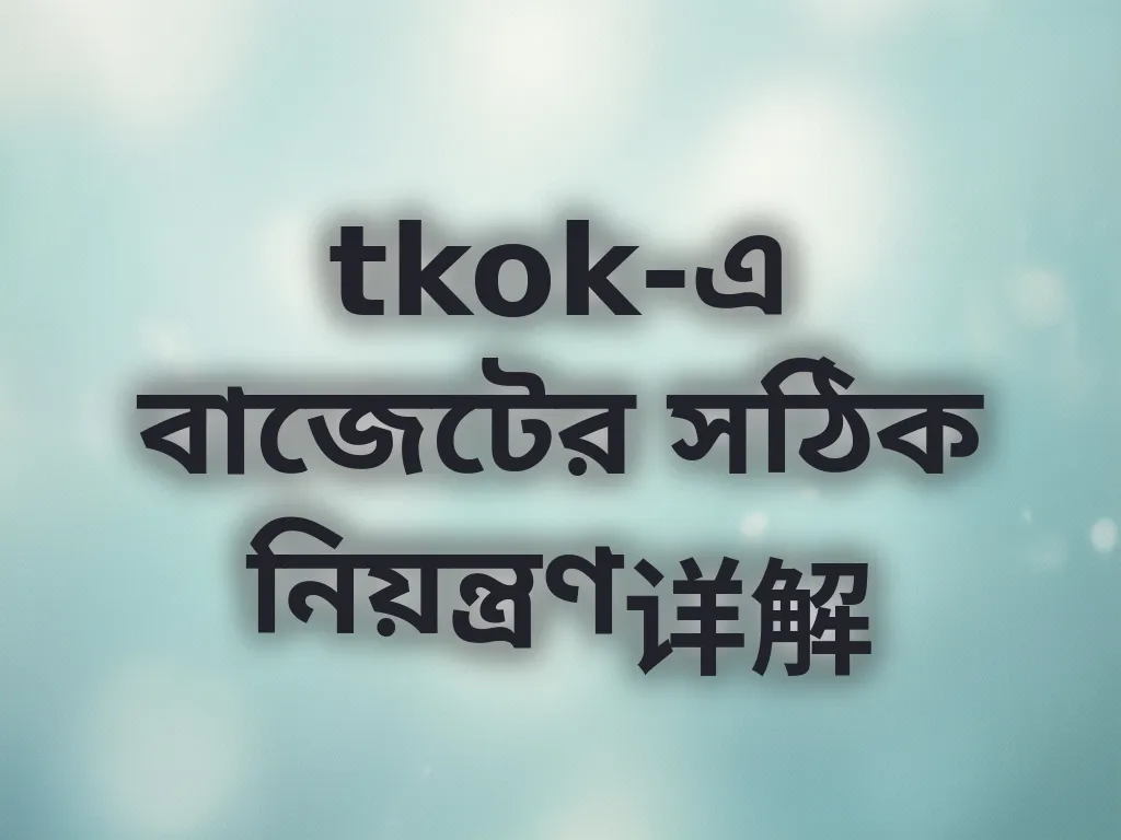 tkok-এ বাজেটের সঠিক নিয়ন্ত্রণ